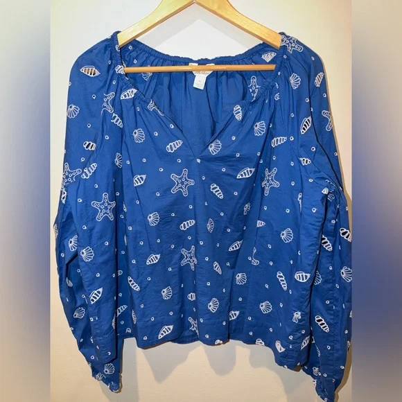 Lilly Pulitzer Maisha Long Sleeve Eyelet Shell Collector Embroidery Size XL - Picture 3 of 8